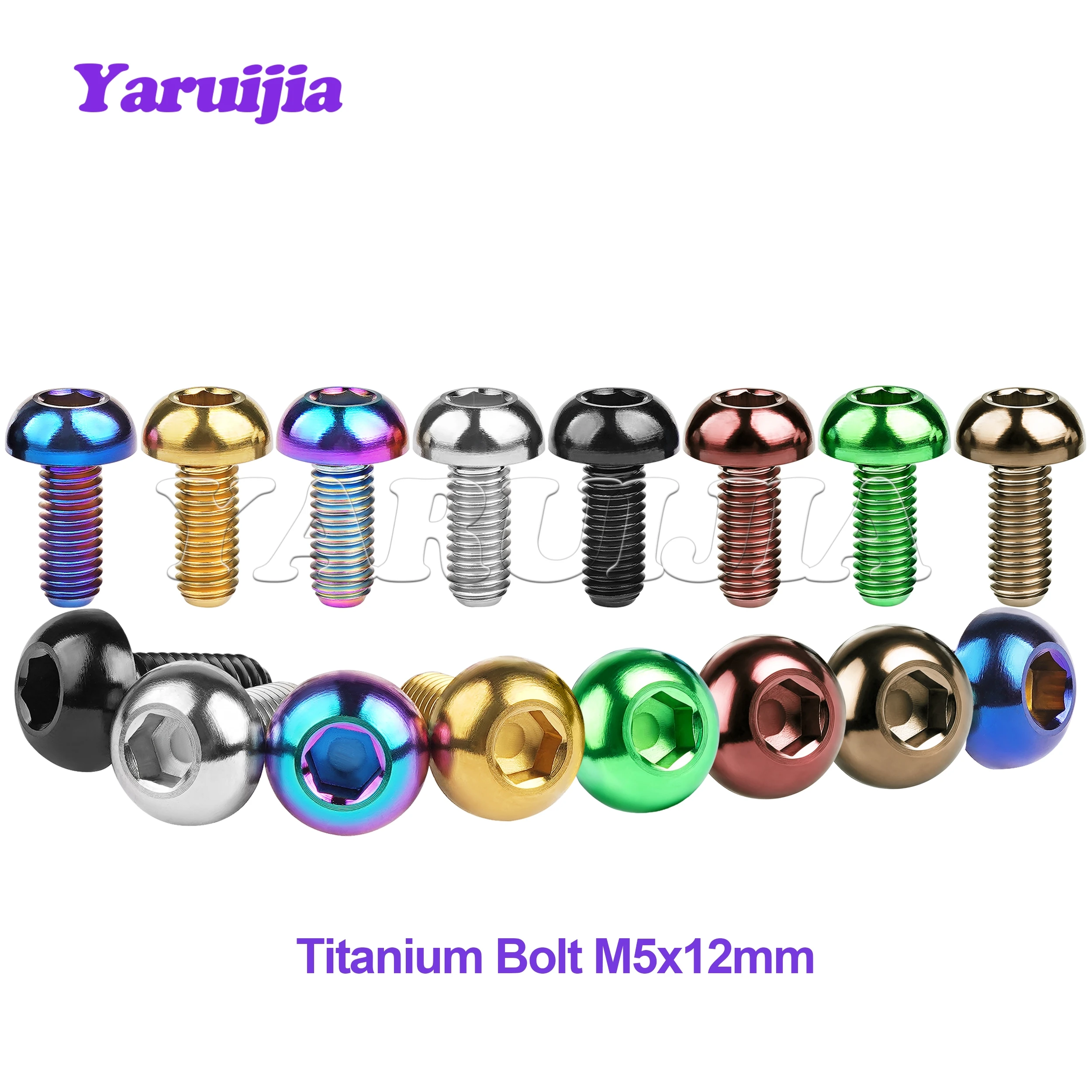 Yaruijia Gr5 Titanium GR5 M5x12mm Allen Bolts are Used for Bicycle Brake Water Shell Rack Housing Bolts