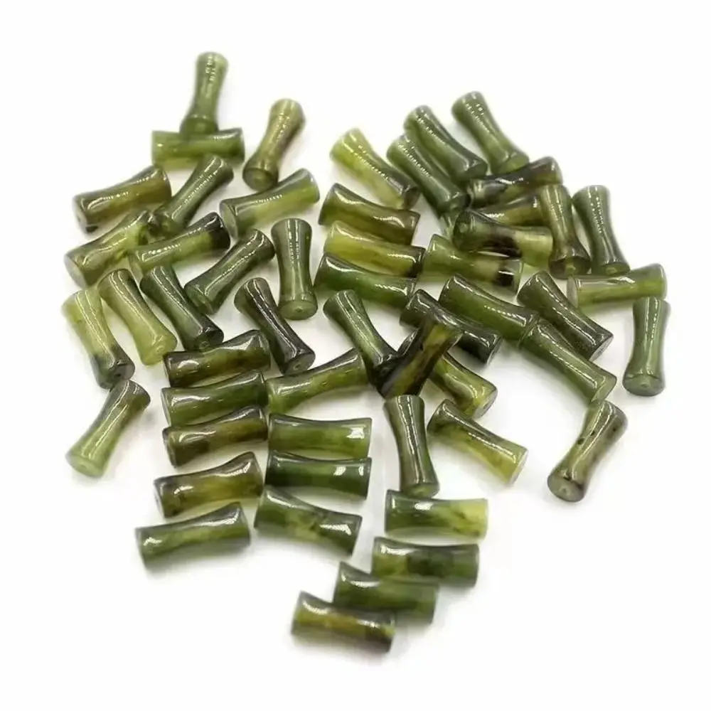 10pcs/Bag Loose Beads Bamboo Shape Beads DIY Crafts Jewelry Making Lampwork Beads Bracelet Making Kit Handmade Acrylic Beads