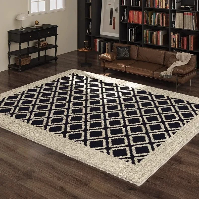 Large Living Room Carpet Soft Fluffy Comfortable Floor Mat Retro Geometric Pattern Rug Bedroom Carpets Modern Home Decor Rugs