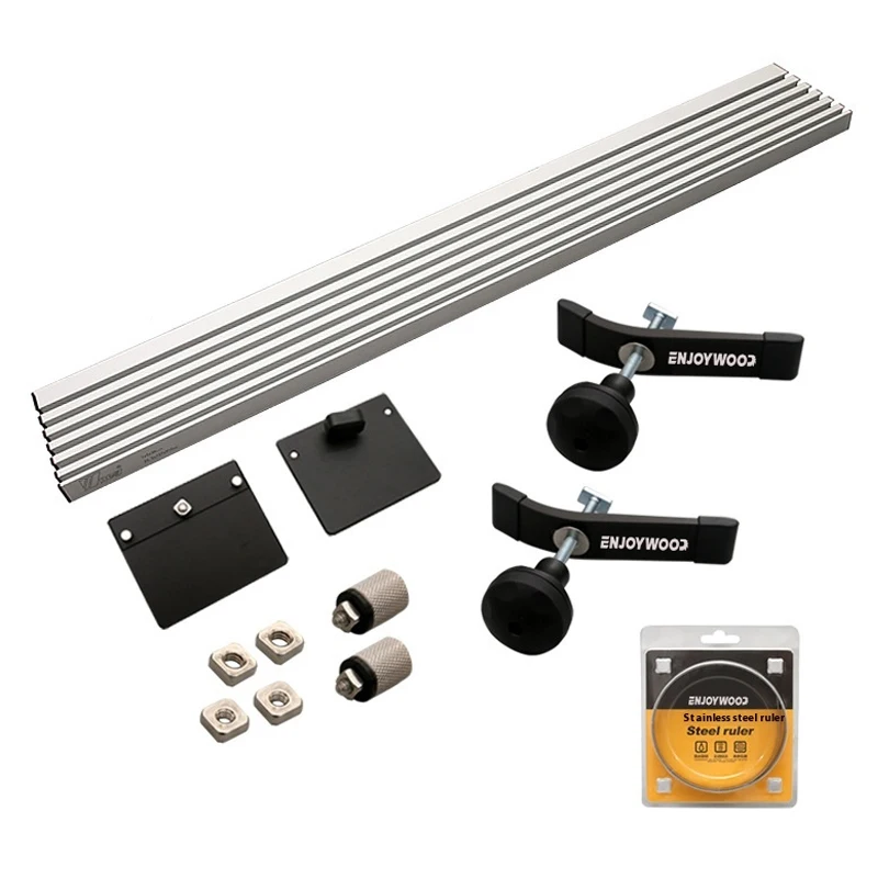 

ENJOYWOOD Table Saw Fence System 25.5x127x915 mm Aluminum Alloy Fence Quick Release Clamps Reinforced Backing Woodworking Tool