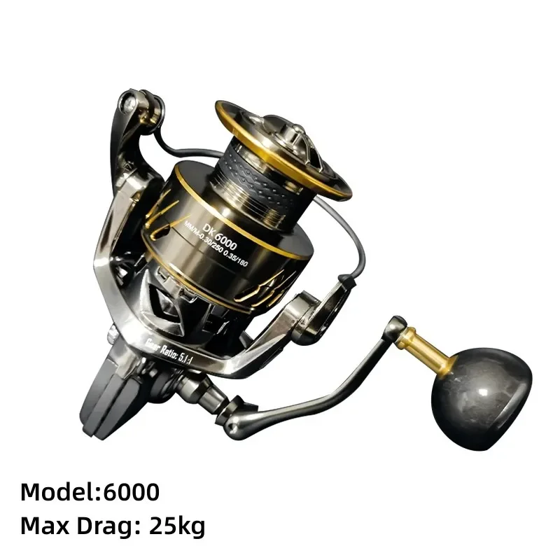 dk 6000 fishing reel DK1000-DK6000 Spinning 11 BB Cost-Effective Reel 12KG Max Drag Power Fishing Reel Fishing Tackle Gear Brown 1000 Series : Sports & Outdoors Computer balanced rotor 8 Fishing Reel - Spinning Reel