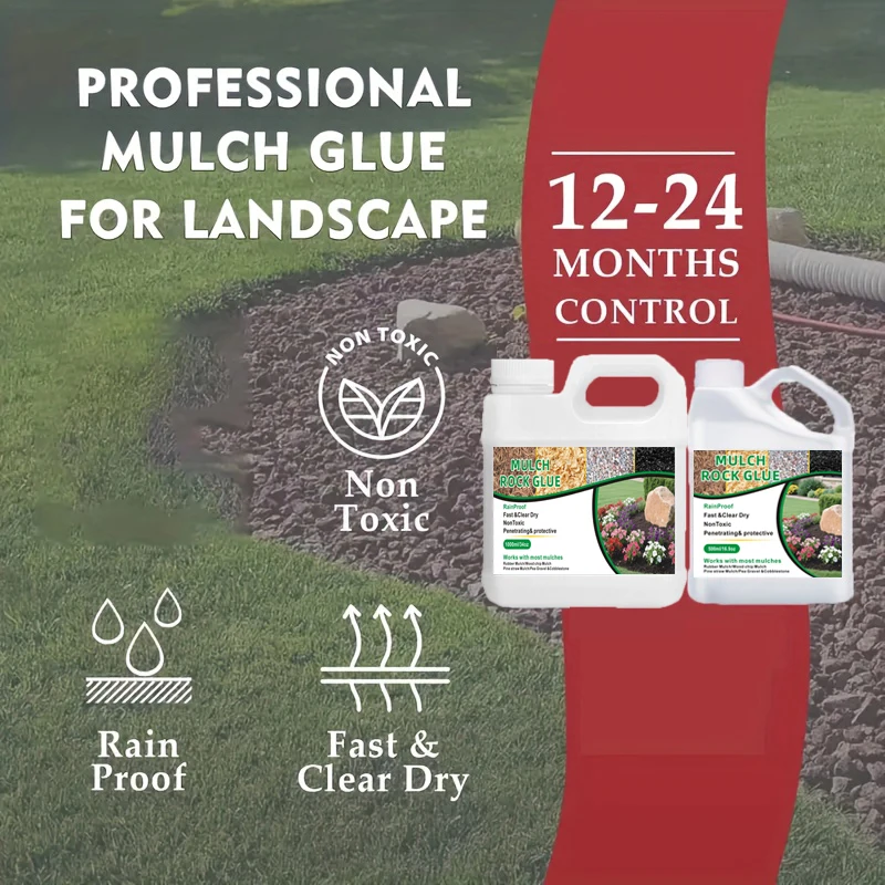 500/1000ml Strong Mulch Rock Glue Landscaping Gravel Binder Non-Toxic Rubber Mulch Lock Adhesive For Lawn Patio Garden Border