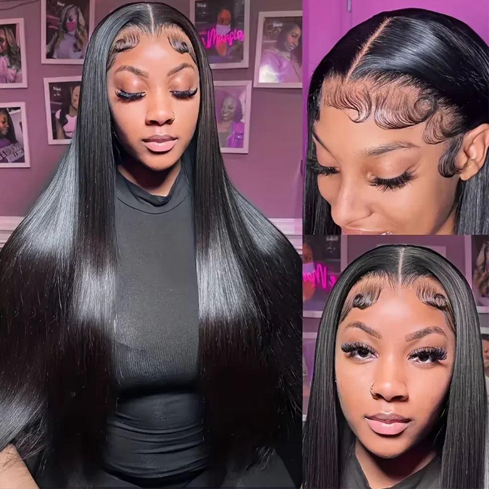 Natural Color Bone Straight Glueless Lace Front Wig 7x6 HD Wear And Go Pre‑Cut Lace Pre Plucked Baby Hair 200 Density Practical For New Wig Users All Occasions