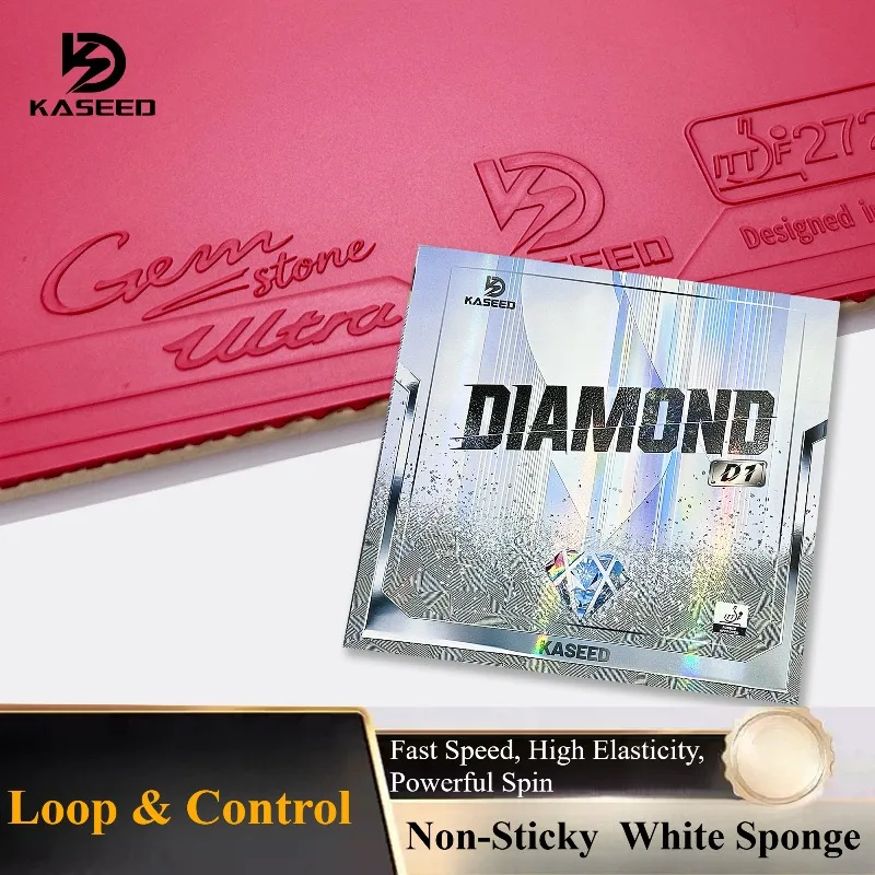 KASEED White Diamond D1 Table Tennis Rubber Sheet Non-Sticky Pips-in Inner Energy Ping Pong Rubber with Sponge ITTF Approved