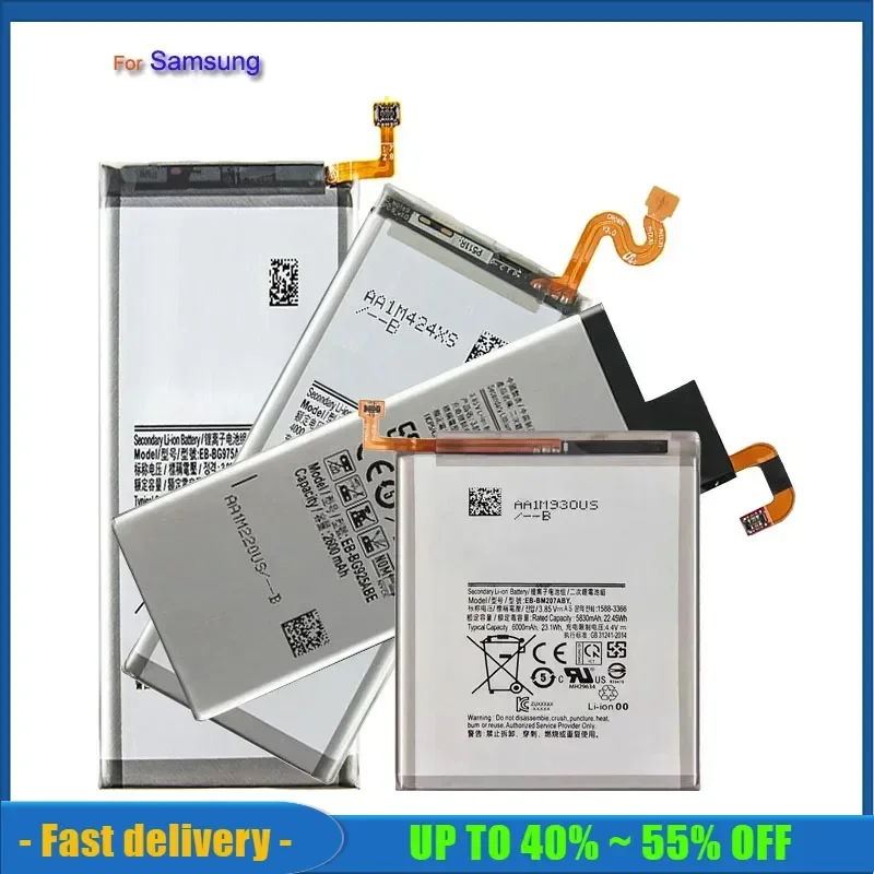 Battery For Samsung Galaxy S2 S3 S4 S5 mini S6 S7 Edge S8 S9 S10 5G S20 Plus/A3 A5 A7 A9 2015 2016 2017 SM G930F G950F G920F