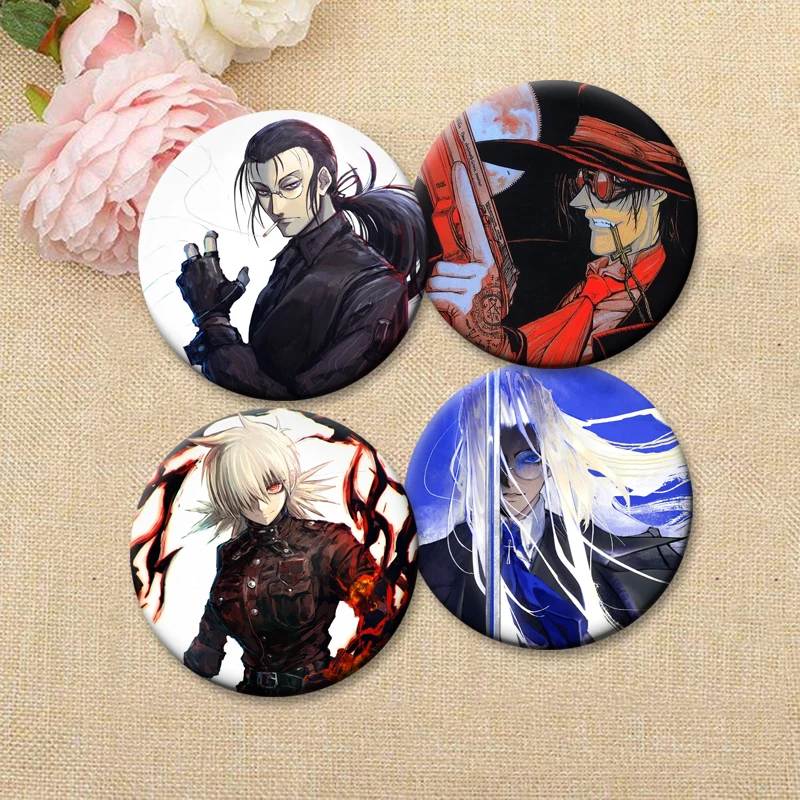 أنيمي Hellsing Alucard البروفيسور دبابيس دبابيس الأزياء والمجوهرات والاكسسوارات شارة الكرتون لتزيين حقيبة الظهر #3