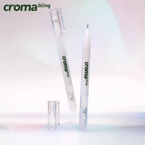 Croma-Bolígrafo de Gel blanco resaltado, 0,6mm/1mm, 1/3 Uds., punta fina, marcador fluorescente blanco, animación, boceto, dibujo, arte, suministros de escritura