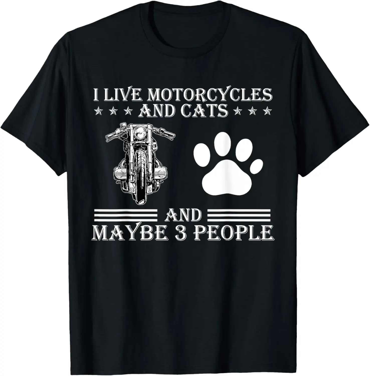 Ich mag mein Motorrad, Katze und vielleicht 3-Personen-lustiges Biker-T-Shirt