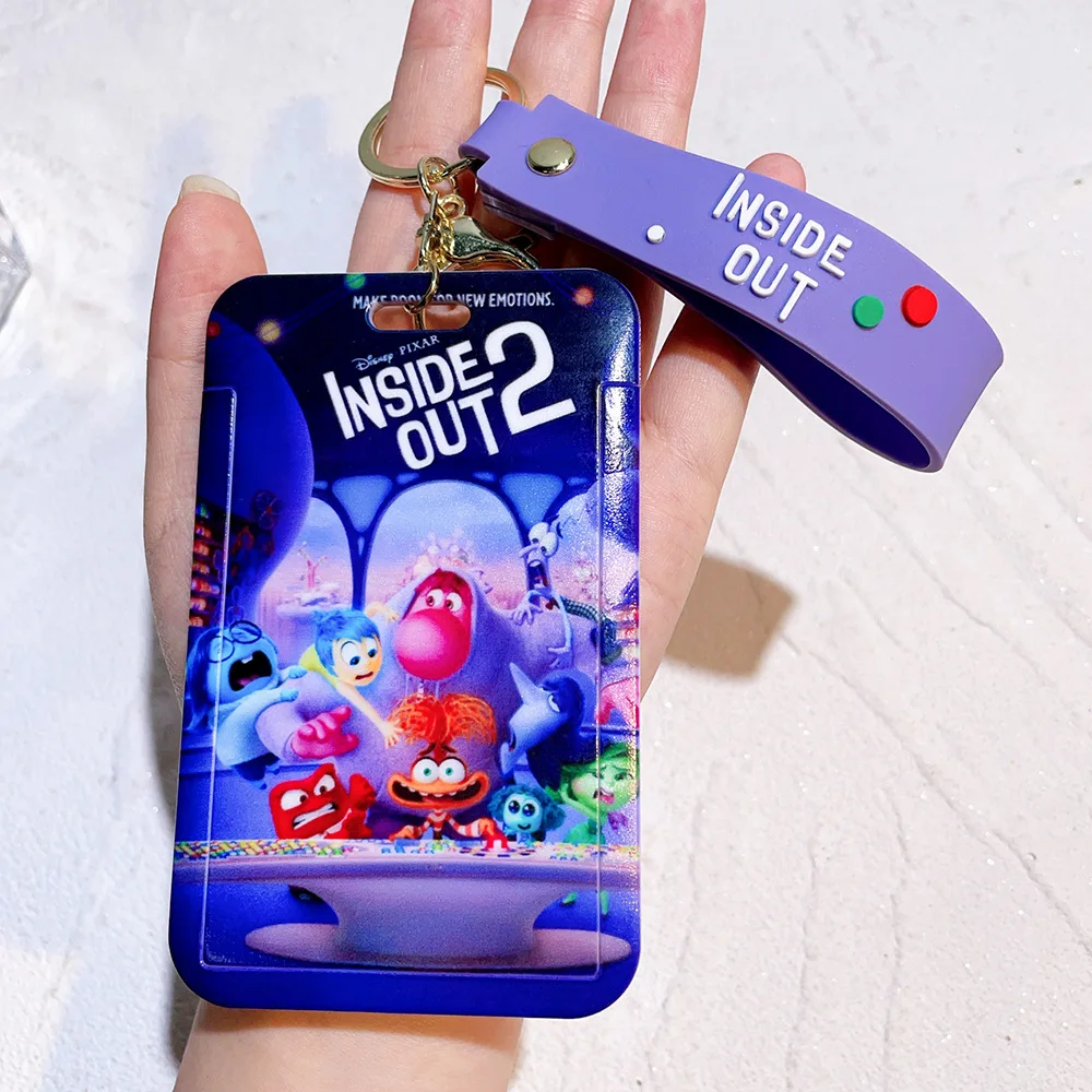 Wholesale Accessories Inside Out 2 Keychain Backpack Pendant Card Holder Id Card Case Anime Figures Toy Car Key Ring Kid Gift