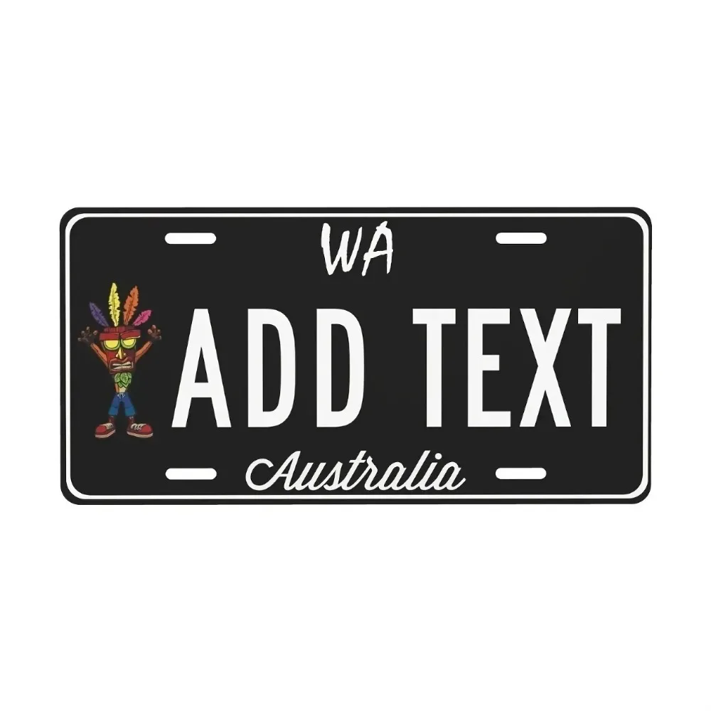 CIFbuy Personalized Colorful Australia WA Totem Plaque,Customizable 2D Flat Metal Home Wall Hanging Ornament Indoor Decor