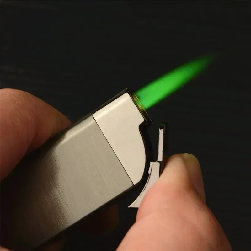 

Mini Windproof Green Flame Refillable Butane Gas Lighter Simple Cigarette Cigar Lighters Smoking Accessories for Men Women Gifts