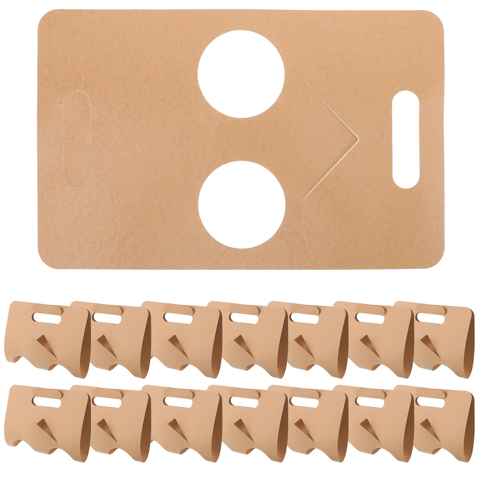 

50pcs Coffee Carrier Drink Takeout Beverage Holder Handheld Dual Cup Tray Spill Proof Portable Universal Paper Drink Holder For