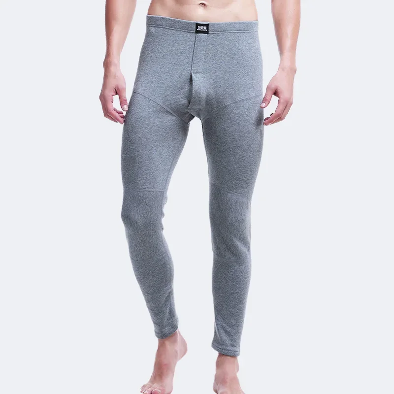

Men's autumn and winter thickened fleece pants cotton pants youth slim leggings single long Johns thermal pants