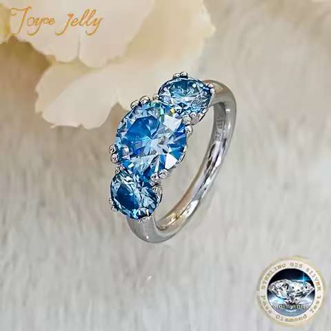 JoyceJelly 5Carat Total VVS 3EX Cut Moissanite Diamond Ring For Women Timeless Trends Sterling S925 Silver Jewelry Wedding Bands