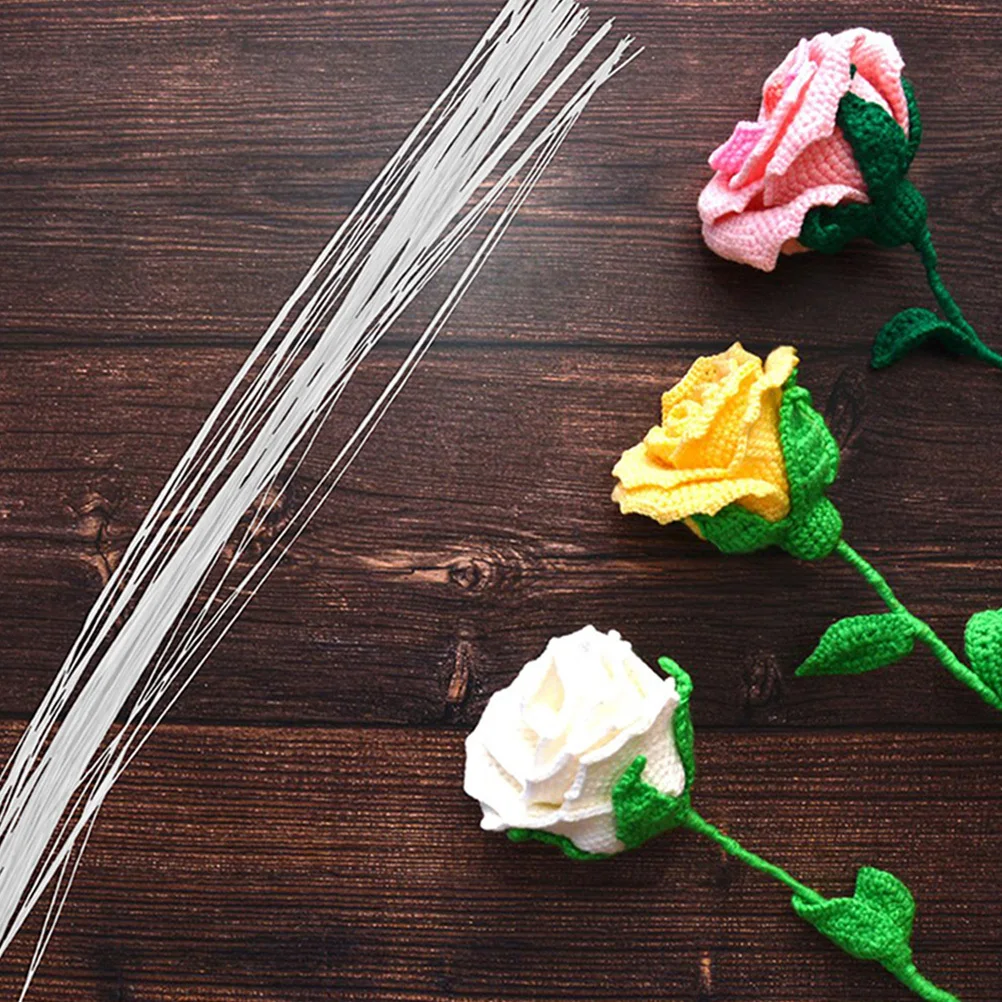 Soporte de tallo de flor DIY para flores de papel, cableado artesanal, arreglo Floral de imitación, decoración de jardín para fiesta de boda, 60 uds.