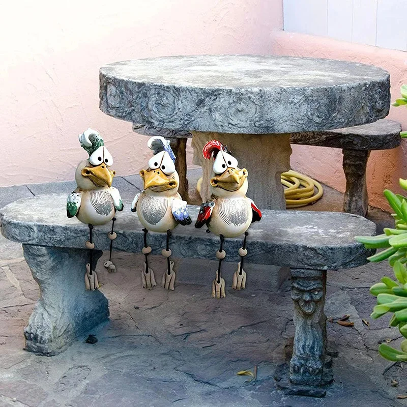 Interesting Chicken Resin Decoration Ornament Design Parody Silly Chicken Home Decoration Set Ornament Decorative Figurines