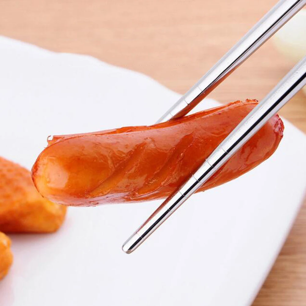 

6 pcs Stainless Steel Cutlery Set Travel Spoon Fork Chopsticks Lunch Box Rustless Tableware Camping Holiday