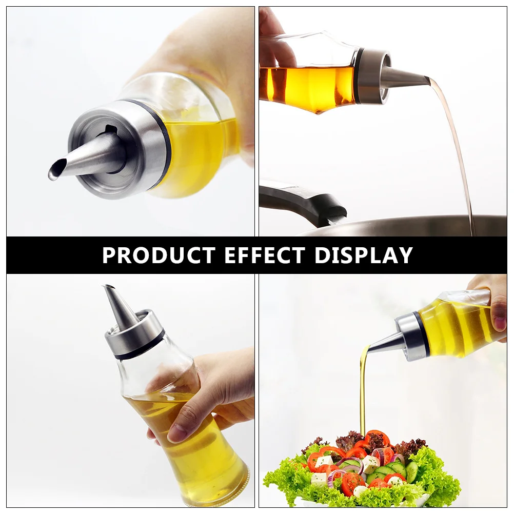 

1Set Oil Vinegar Bottle High-Quality Stainless Steel Glass Leakproof Design Backflow Groove Easy Clean Kitchen Gadget