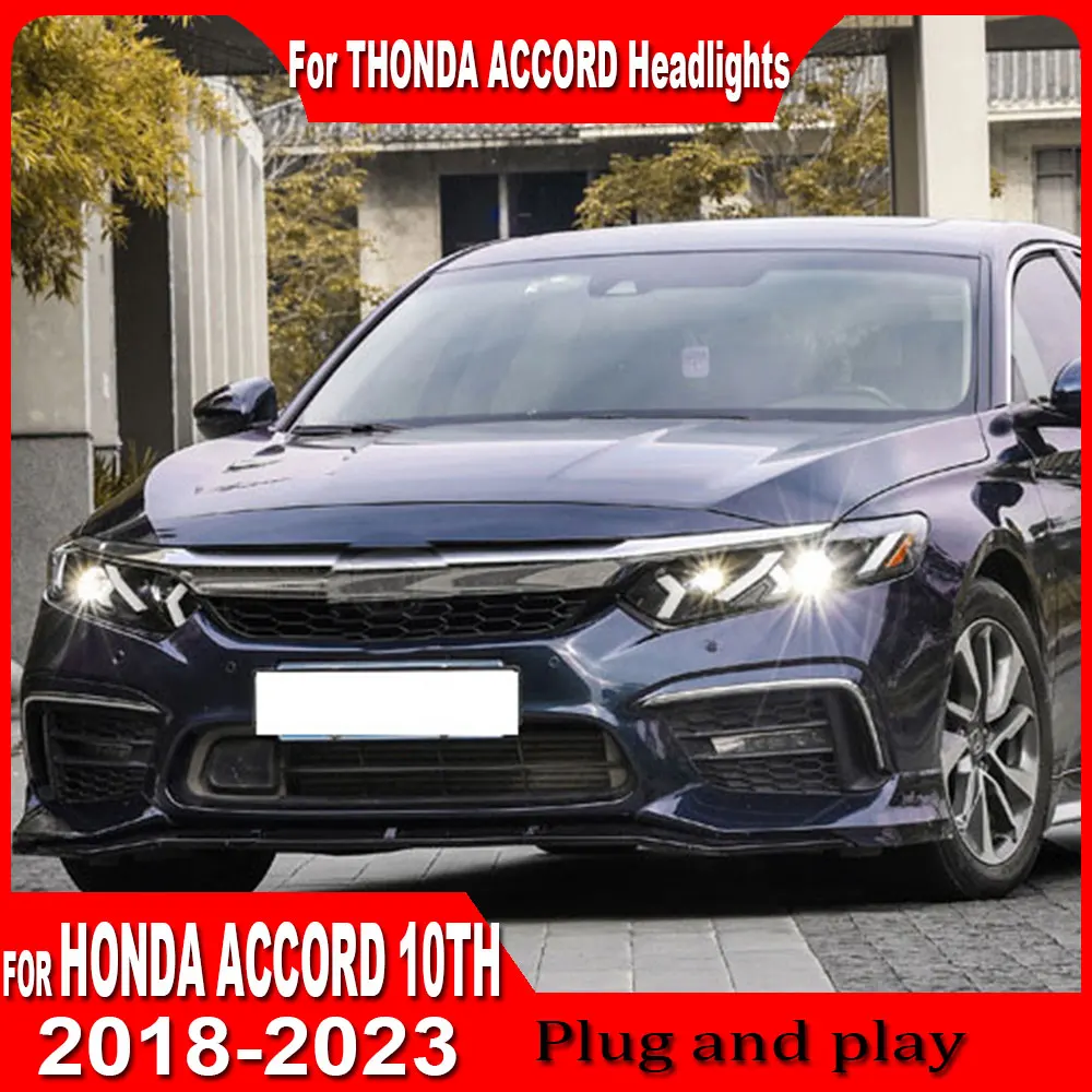 Car Headlights For HONDA ACCORD 2018 2019 2020 2021 2022 2023 Lamborghini style full Led Head Lamp DRL Dynamic Signal Assembly