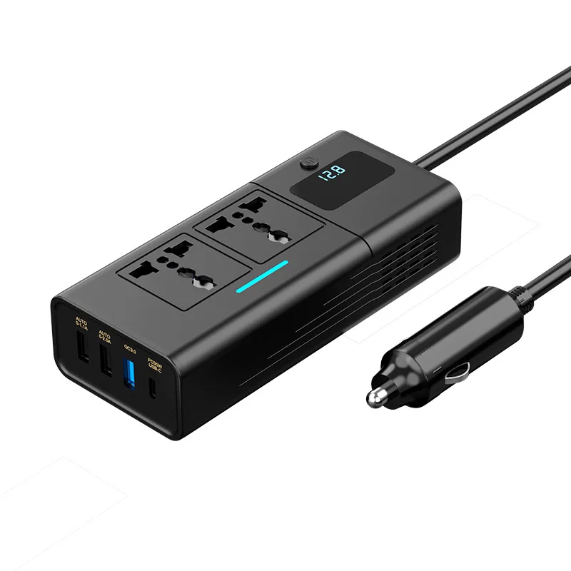 200W Power Inverter DC12V to AC220V Multifunctional Power Converter Universal Socket Auto Accessories