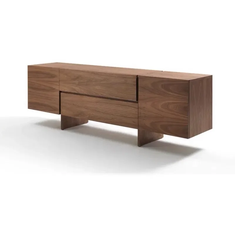 

Italian minimalist side cabinet Modern minimalist solid wood walnut TV cabinet