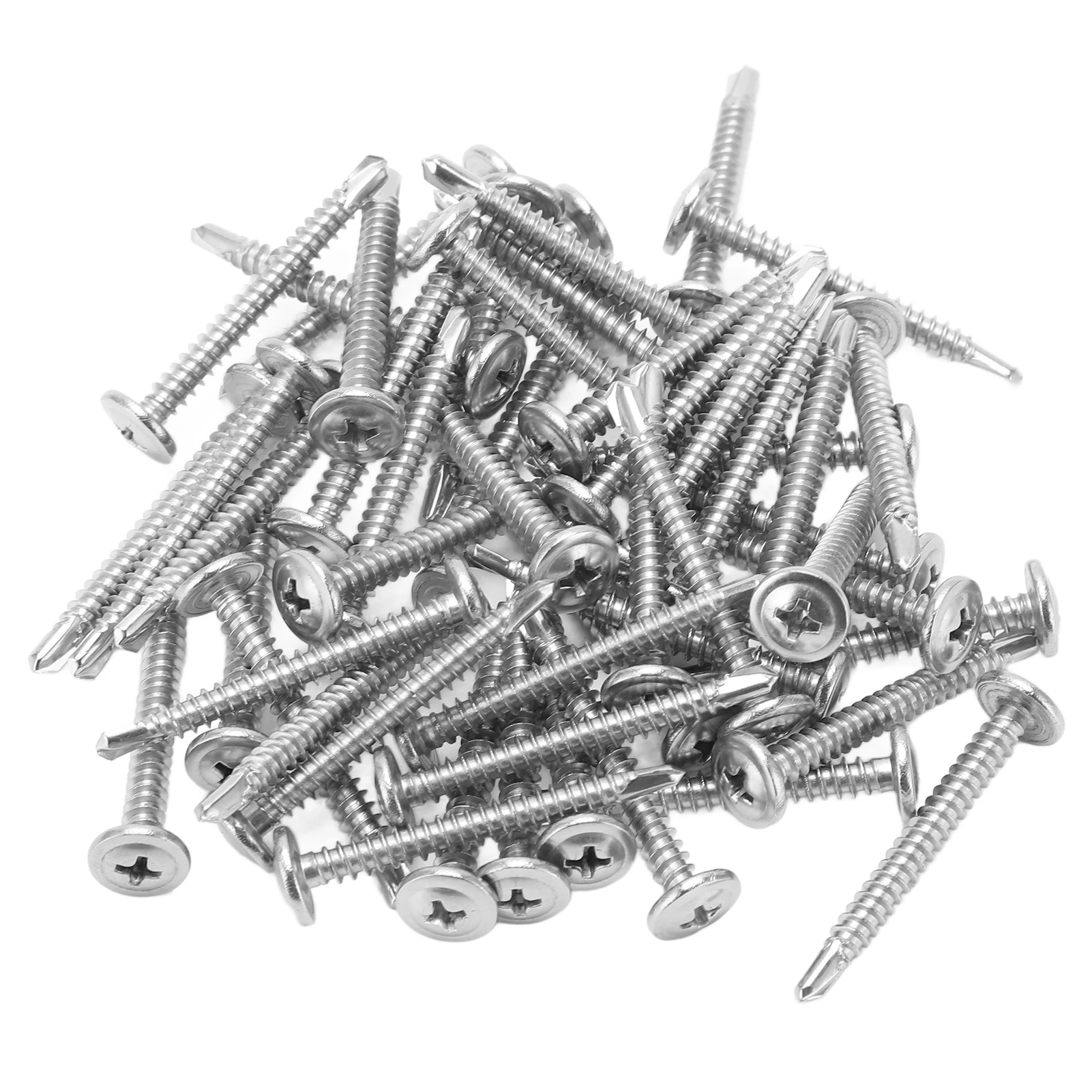 Self Drilling Screws  Head Screws Silver M4.2x38 Clear Thread Fasteners Corrosion Resistance for Communications Equipment