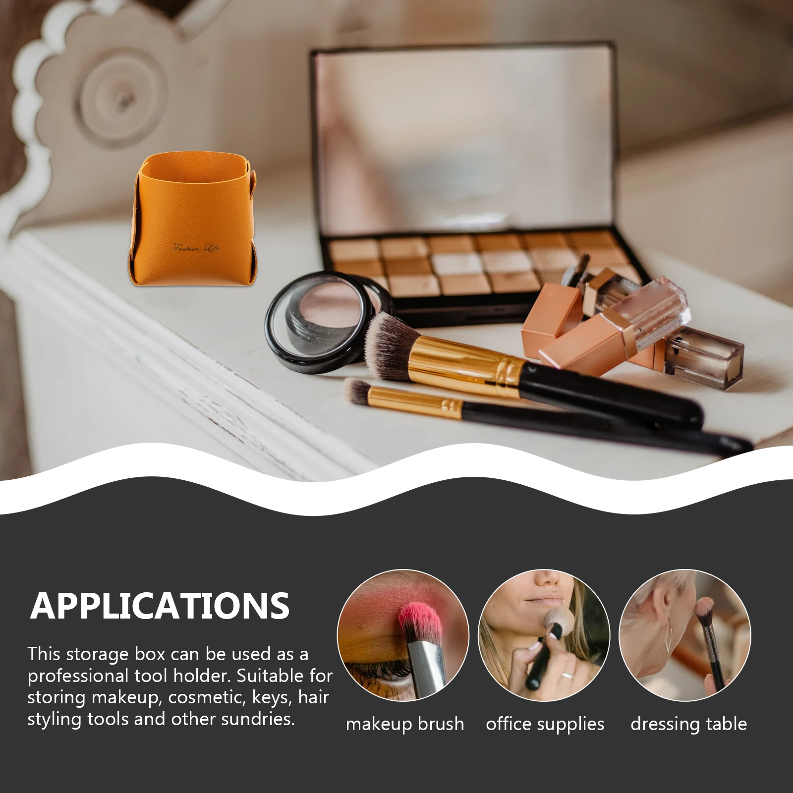 

2pcs PU Key Storage Box Multi-functional Foldable Organizer Baskets for Home Office Desktop Gadget Container Storage Basket