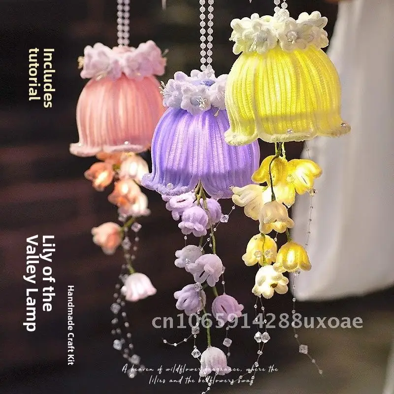 

Handmade Lantern Twist Rod Handmade DIY Material Bag Portable Luminous Lily-of-the-valley Lantern