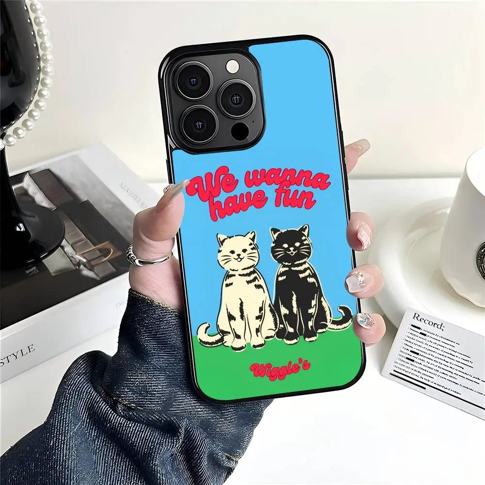Wir wanna have fun w-wiggle Handyhülle Mobile passend für Apple 16 PRO MAX 15 14 13 12 MINI 11 Patch schwarze Hartschale