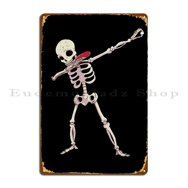 Dabbing Ping Pong Skeleton Metal Sign Decoration Club Home Print Club Tin Sign Poster