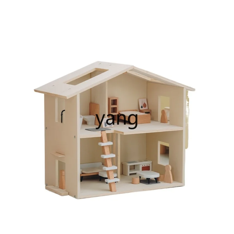 CX Children Play House Wooden Toy Girl Princess Simulation Villa Room Castle Puzzle Doll House