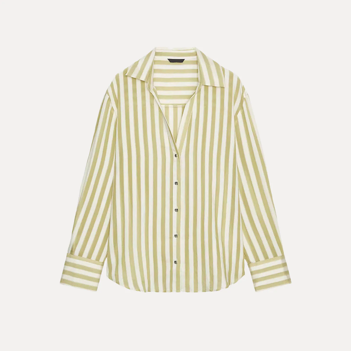 Faionable gestreiftes, lockeres Irt für Damen, Herbst 2025, persönliches europäisches SLE-Long-Swe, lässiges Button-up-Oberteil der Marke Z