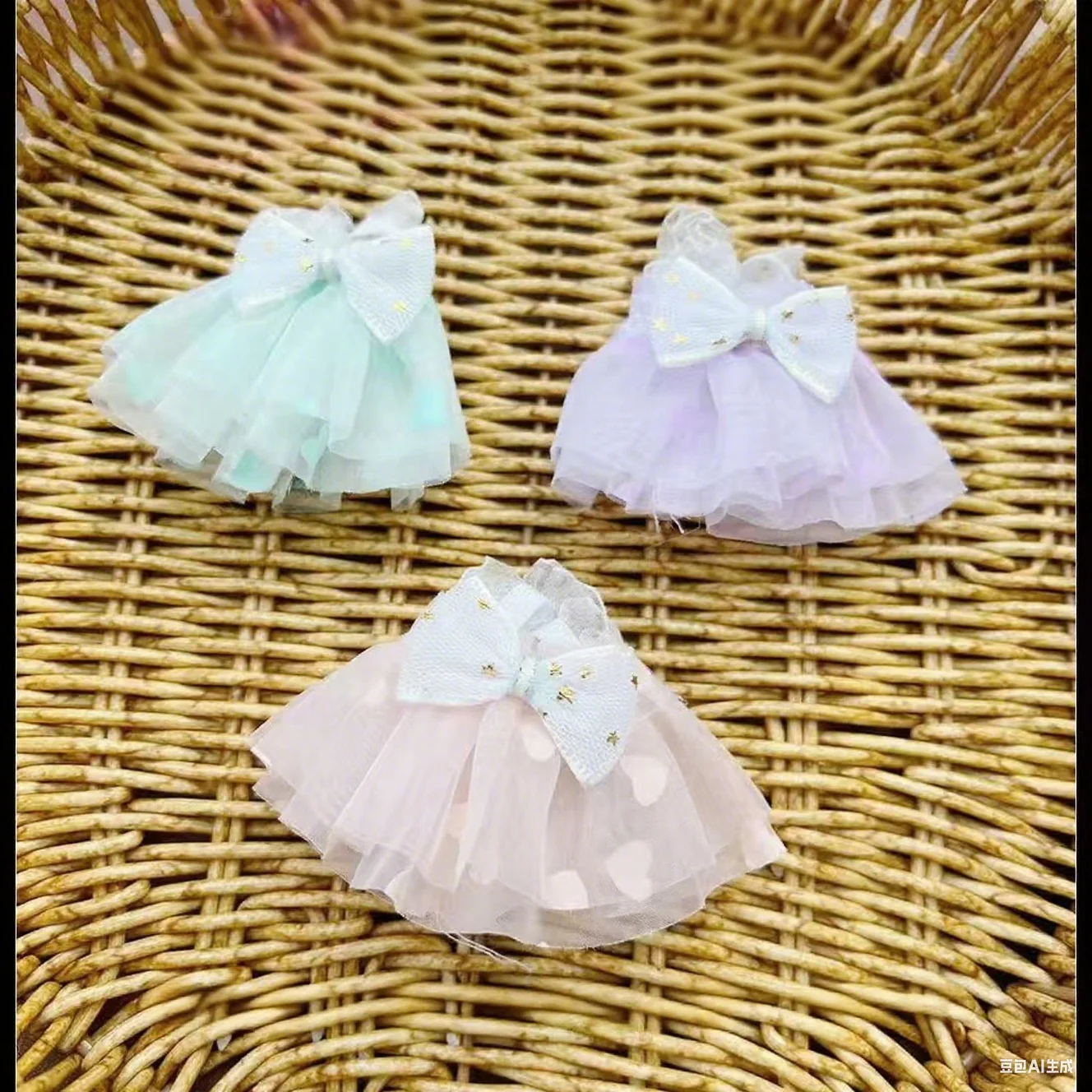 

17cm Mini Plush Doll'S Clothes Outfit Accessories For Korea Kpop Exo Labubu Idol V2 Bow princess dress Clothing Gift