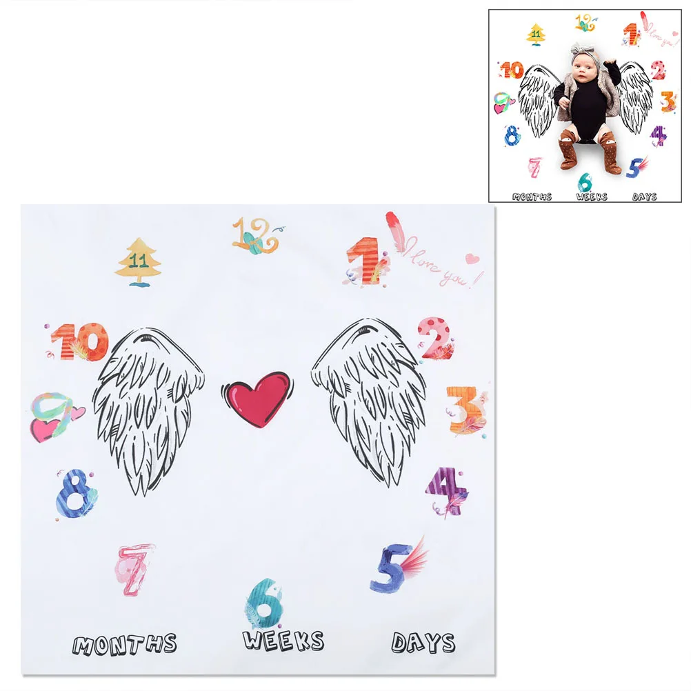 

Детское ежемесячное одеяло из мягкого полиэстера и хлопка для новорожденных мальчиков и девочек, пеленальный чехол с крыльями для кормления, реквизит для фотосессии