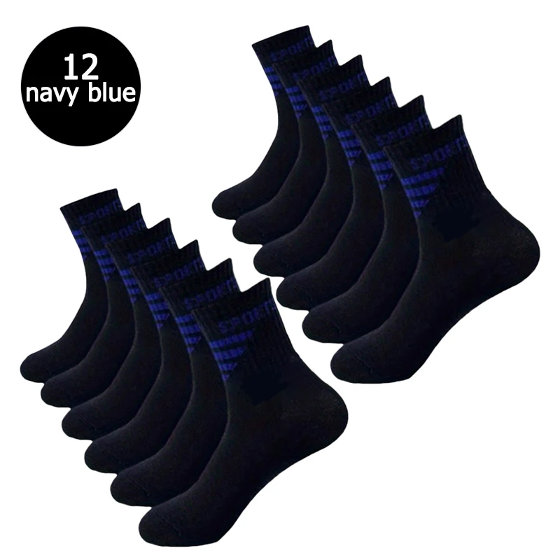 6/12 pares de meias esportivas masculinas respirável carta moda alta elasticidade meados tubo meias toalha verão correndo esportes