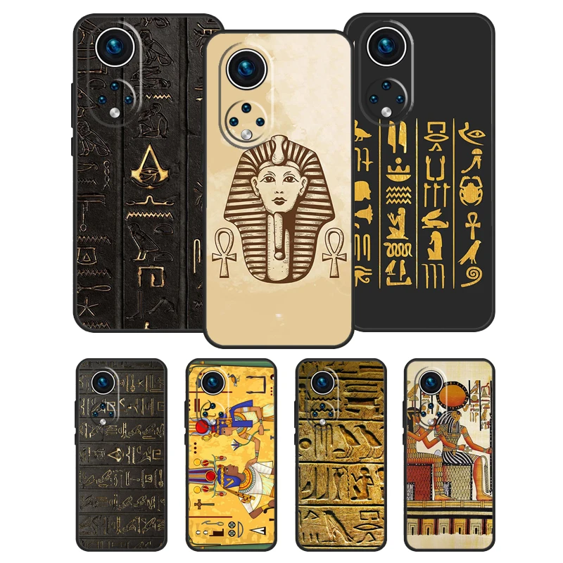 Ancient Egyptian Hieroglyphic For Honor 50 Pro X7 X8 X9 Case For Huawei P20 P30 P50 P40 Lite P Smart Z 2019 Nova 9 5T