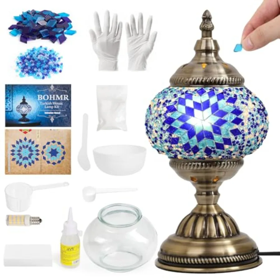 

DIY Turkish Mosaic Lamp Kit Stained Glass Table Lamp Making Kit- Easy and Fun No Experience Needed Mosaic Art and Craft Project
