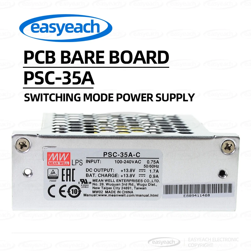 

Источник питания MEAN WELL Security PSC-35A/35B-C 35 Вт, 12 В/24 В, зарядка аккумулятора, функция ИБП, тип корпуса