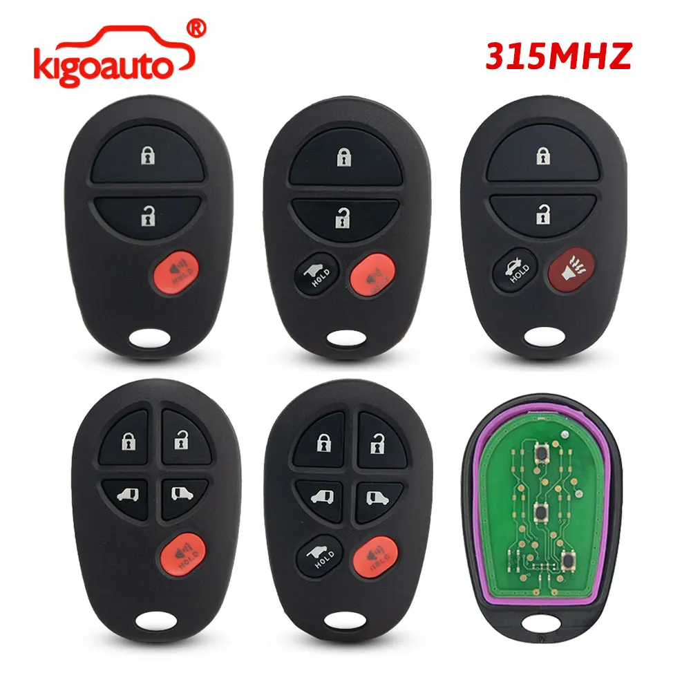 

Пульт дистанционного управления kigoauto для Toyota, 3/4/5/6 кнопок, 315 МГц, GQ43VT20T, 89742-AE010/AE020/AE030/AE031/AE050