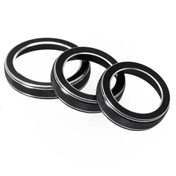 3PCS Volume Turn Knob Ring Cover For Jeep Grand For Cherokee 2014-2021 Aluminum AC Radio Switch Trim Ring Knob Cover