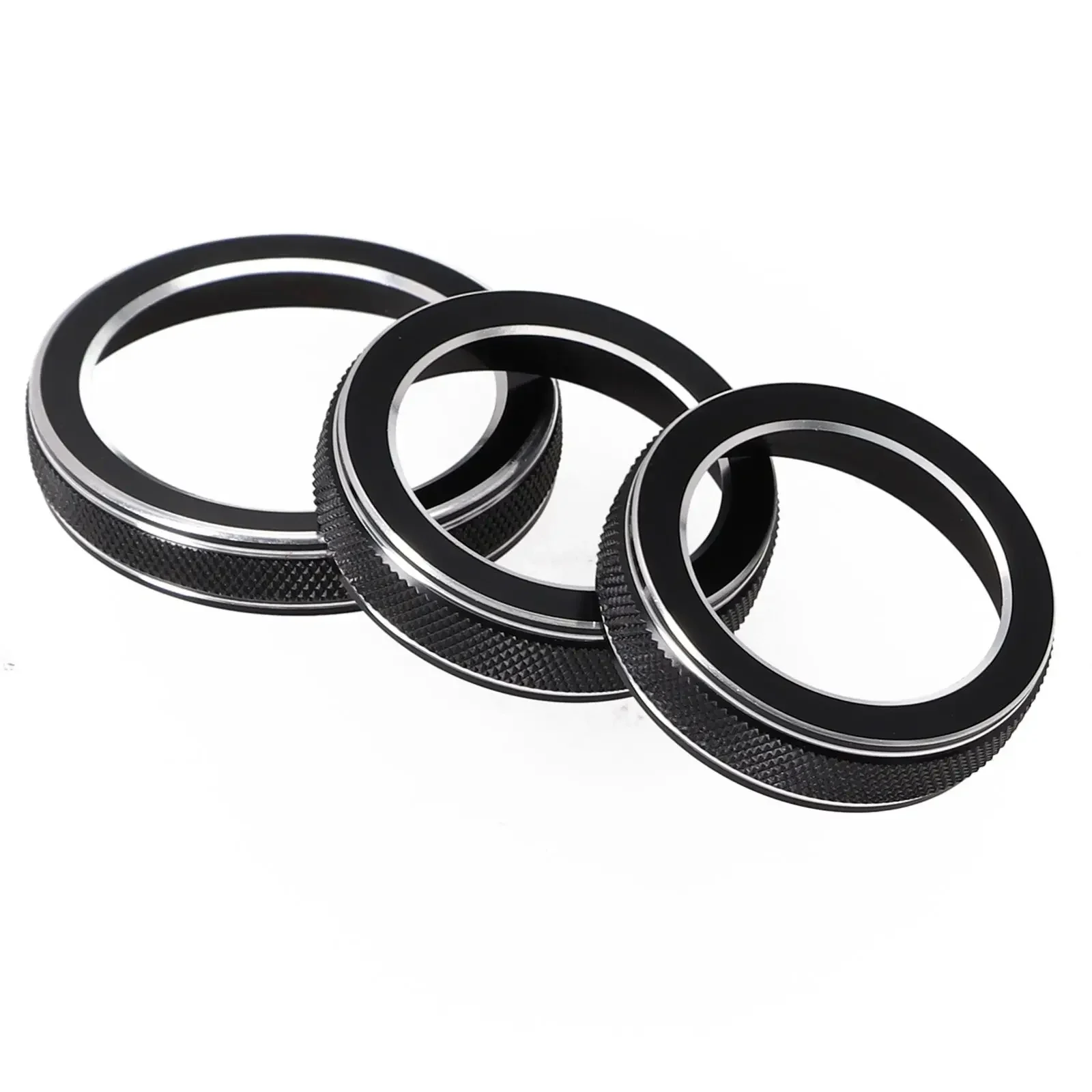 3PCS Volume Turn Knob Ring Cover For Jeep Grand For Cherokee 2014-2021 Aluminum AC Radio Switch Trim Ring Knob Cover