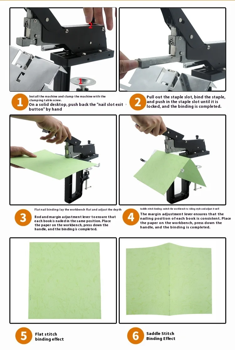 مصنع مكتب كتاب دباسة آلة تجليد المعادن اليدوية مع دباسة دبابيس عادية لخياطة الكتب