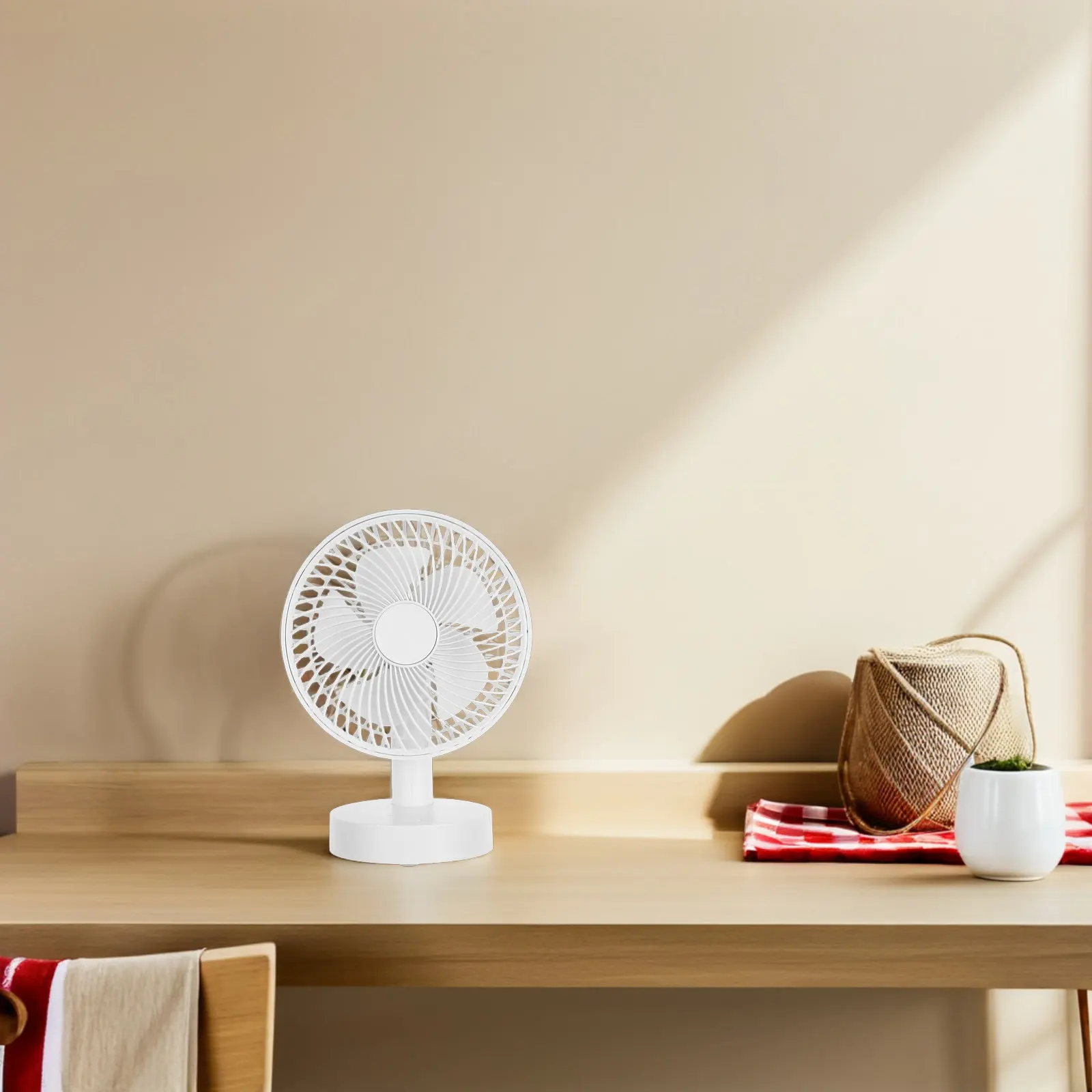Mini USB Rechargeable Fan Portable Wireless Desk Quiet Operation Powerful Wind for Car Office Travel Home Cooling