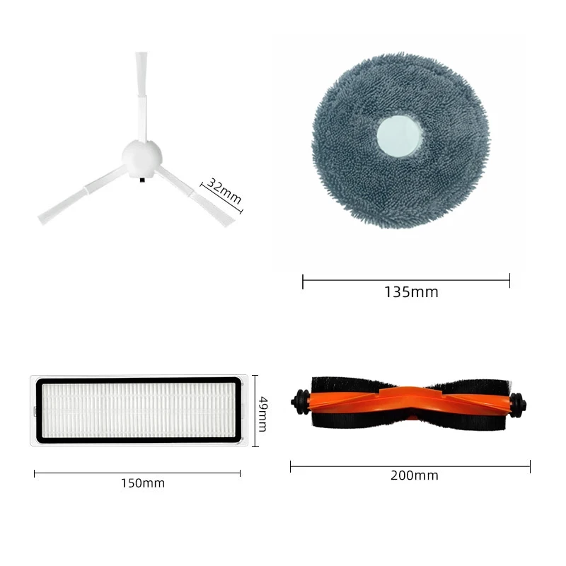 For Xiaomi Mijia OMNI Robot Vacuum-Mop 3S Dreame B108CN Vacuum Cleaner Roller / Side Brush Hepa Filter Mop Cloths Stent Parts