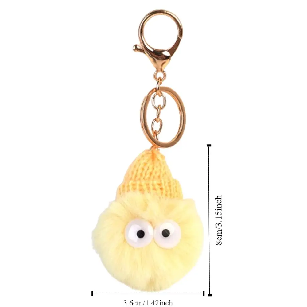 Porte-clés boule de petites pierres en peluche, porte-clés moelleux, joli pendentif au beurre Kawaii, créatif et intéressant