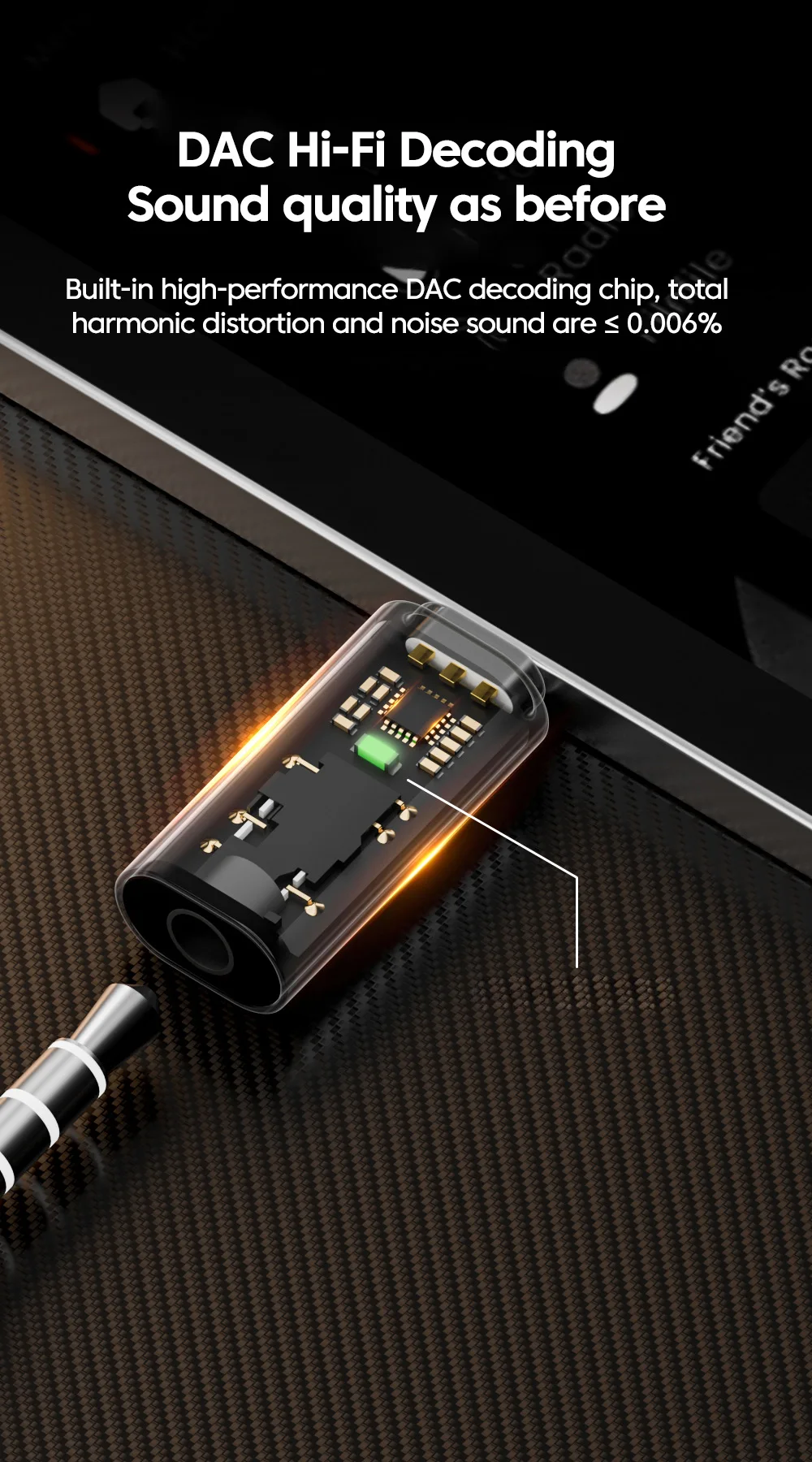 DAC USB Type C To 3.5MM Headphone Adapter USB C Male to 3.5 Jack Audio Converter for iPhone 15 Samsung Support Voice Call U Disk