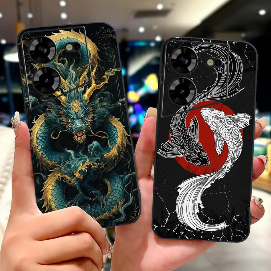 ل Tecno Pova 5 LH7n / Pova 5 Pro LH8n أنيقة فراشة القط جراب هاتف ل Tecno Pova5 5Pro 5G سيليكون أسود لينة حافظات من البولي يوريثان