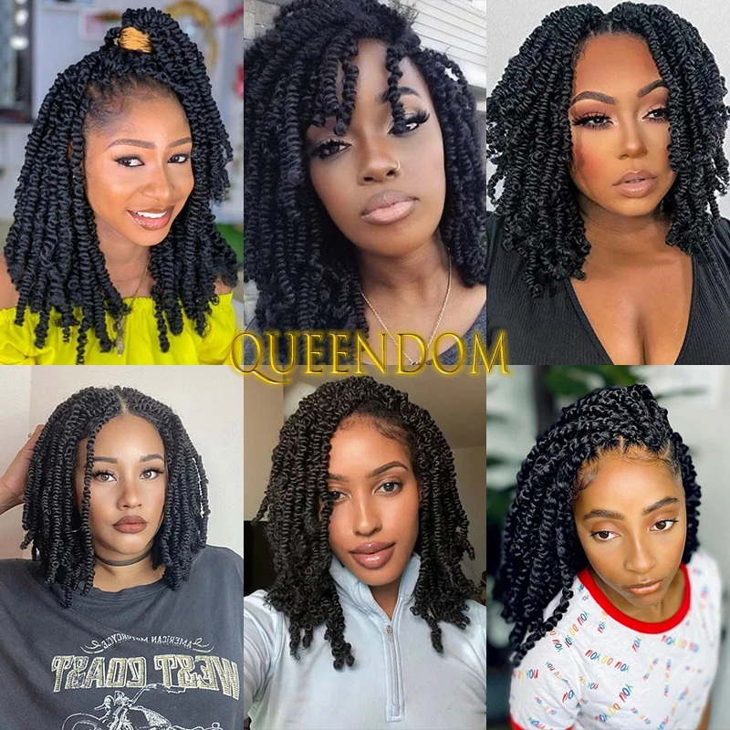 Synthetische 12 inch korte bob vlecht pruik volledige kant faux locs gehaakte doos gevlochten pruik natuurlijke lente afro twist vlechten dreadlock pruik