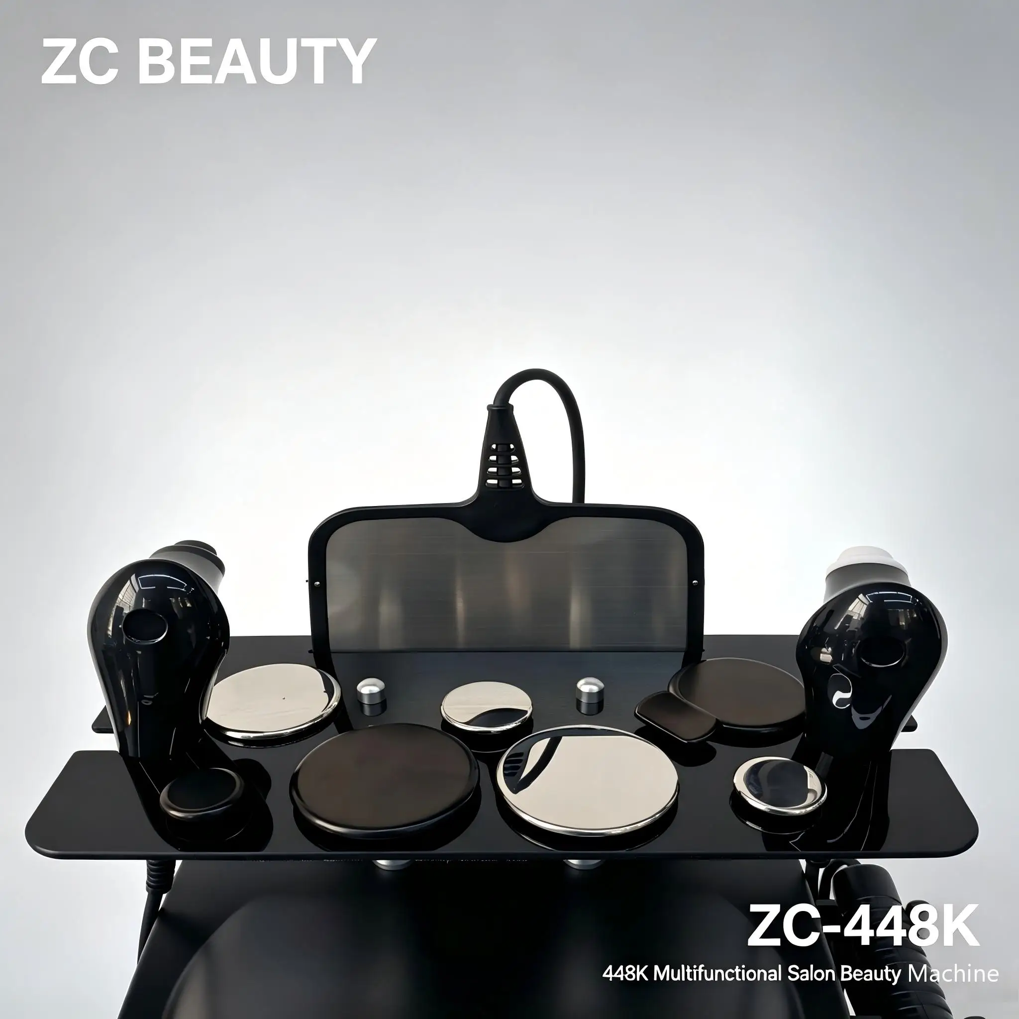 ZC‑448K Professional Salon Beauty Device Dual Handpieces Multiple Electrodes Pads Complete Accessory Kit for Beauty SPA