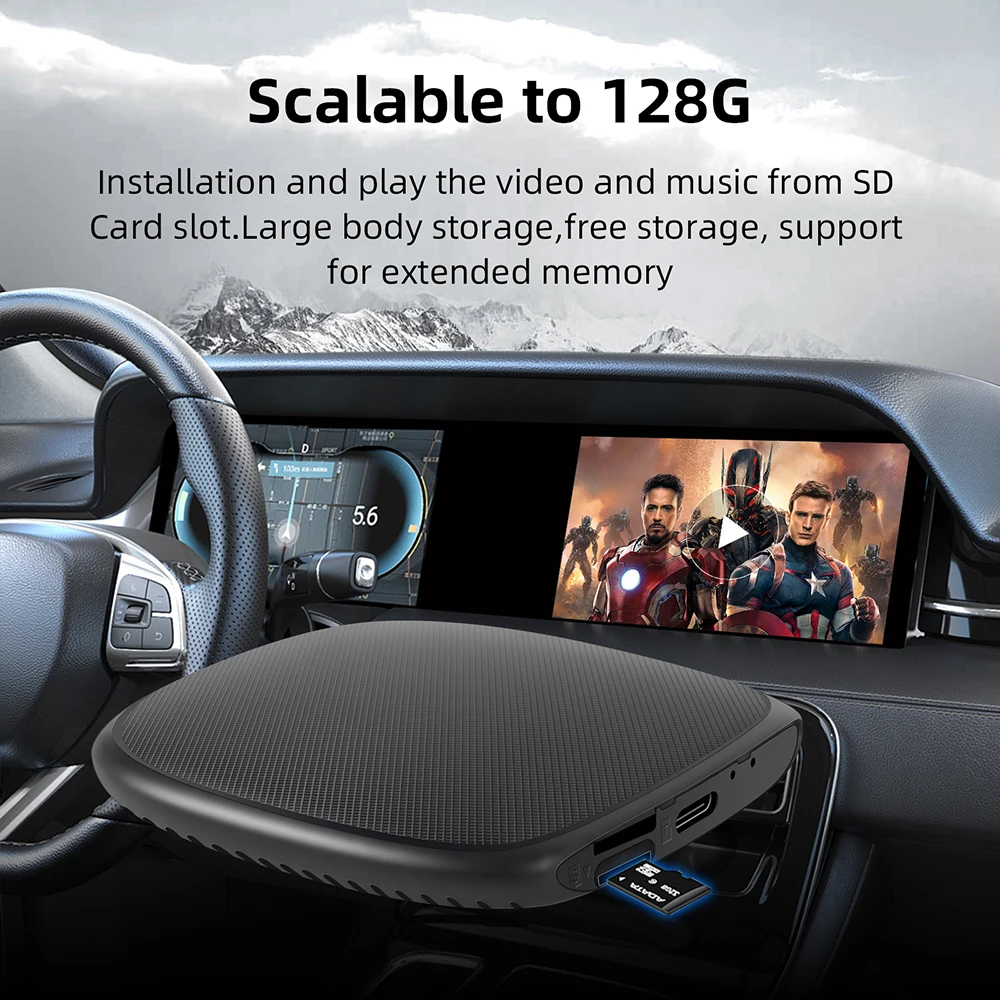 CarPlay Android Ai Box سلكي إلى carplay اللاسلكي Android ثماني النواة 4G + 64G 8G + 128GPlug والتشغيل يدعم إخراج HDMI